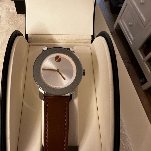 COPY - Movado Bold Watch with a brown leather band main image 5